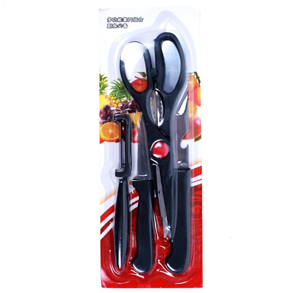 FM - Pisau Set Dapur 4in1 - Kitchen Knife Set J9