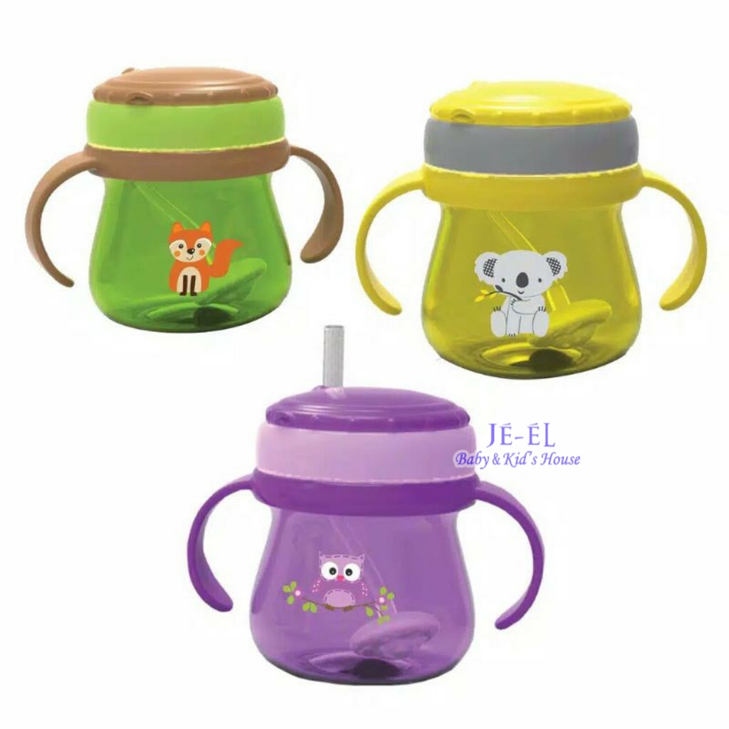 Baby Safe JP019 Training Cup With Weighted Straw - Cangkir Minum Sedotan Baby Safe