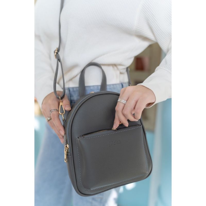 [𝗙𝗿𝗲𝗲 𝗗𝘂𝘀𝘁 𝗕𝗮𝗴] Mini Ransel Flicka J 23 GREY