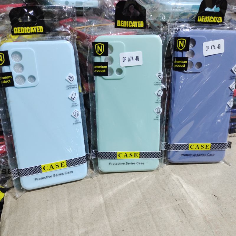 soft Case macaron Protect Camera OPPO A74 4G  Square edge