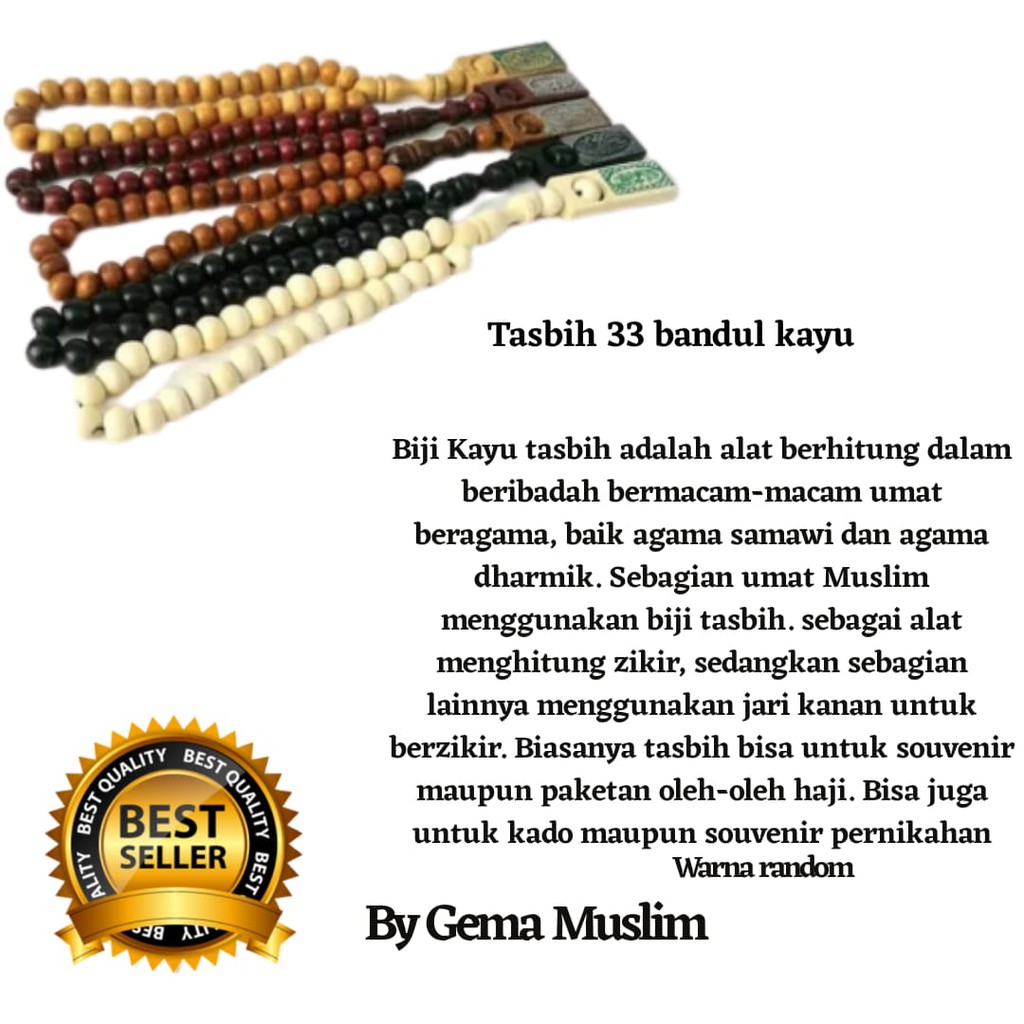 tasbih kayu33 isi dan harga 10 pcs