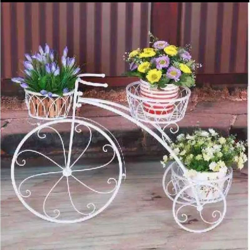Rak bunga motif sepedah