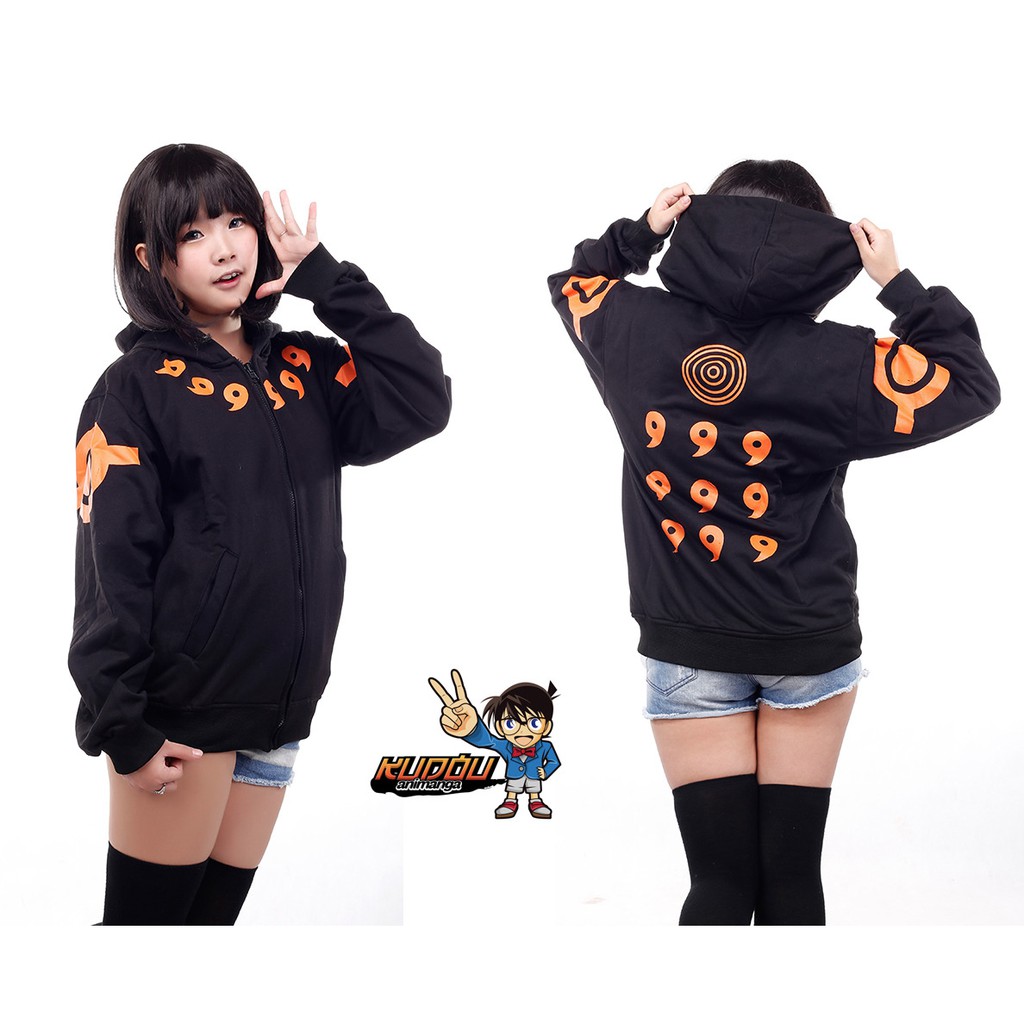 Jaket Naruto Obito Rikudo Orange Fleece