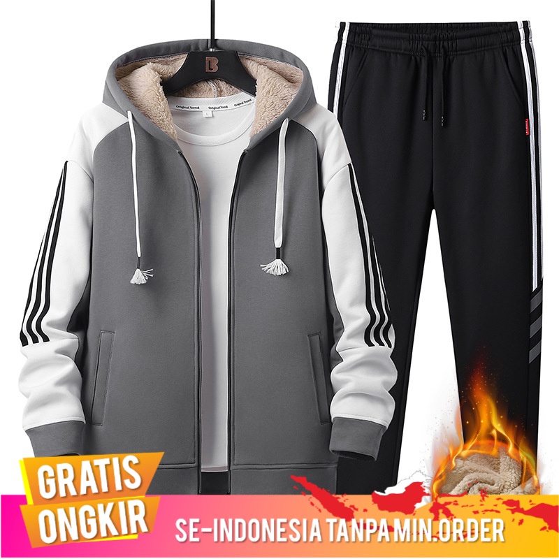 Outerwear Pria Pria Kasmir  Bisnis Tide  Bulu Berlapis Pria Sweater Kasmir Hangat Bulu Polar Suit Hi