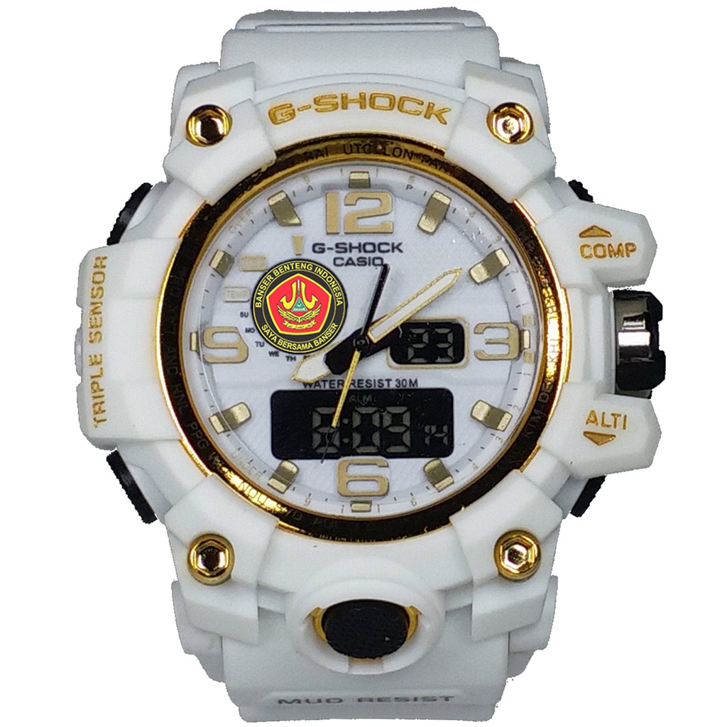 Exclusive Jam Custom BANSER Double Time (Full Putih List Gold)