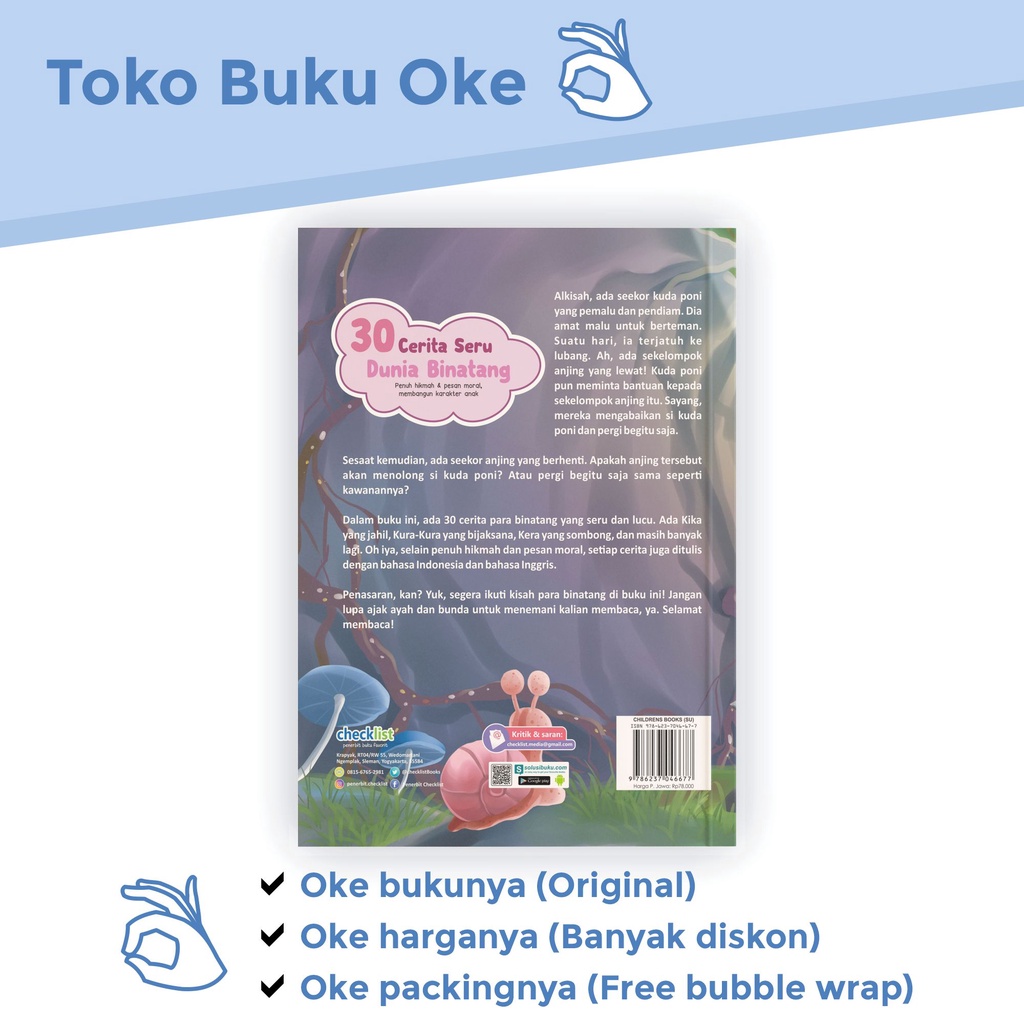 Buku Anak 30 Cerita Seru Dunia Binatang Dua Bahasa Indonesia Inggris-1