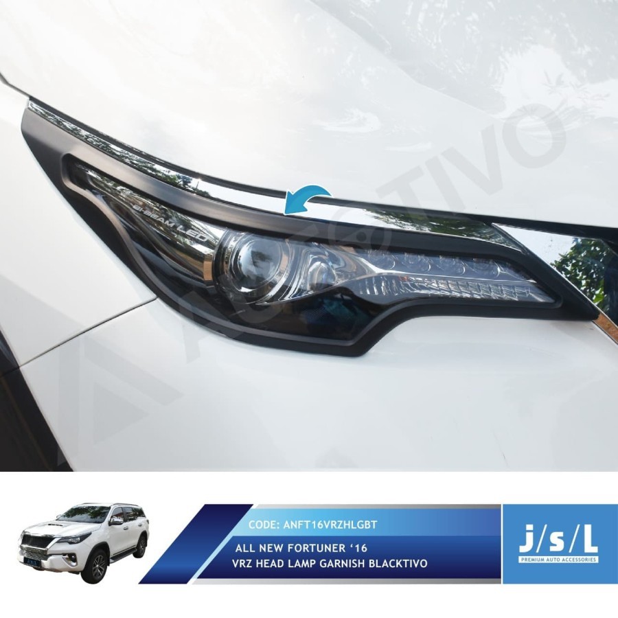 JSL Garnis Lampu Depan All New Fortuner Head Lamp Garnish Black VRZ