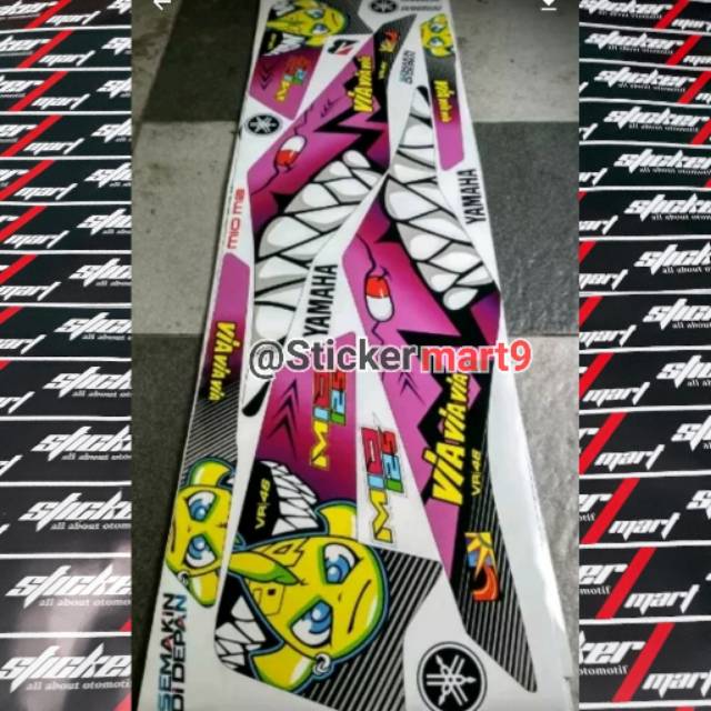 Striping Mio M3/Z 125 Pink hiu via via vr46 variasi stickermart9 bishop