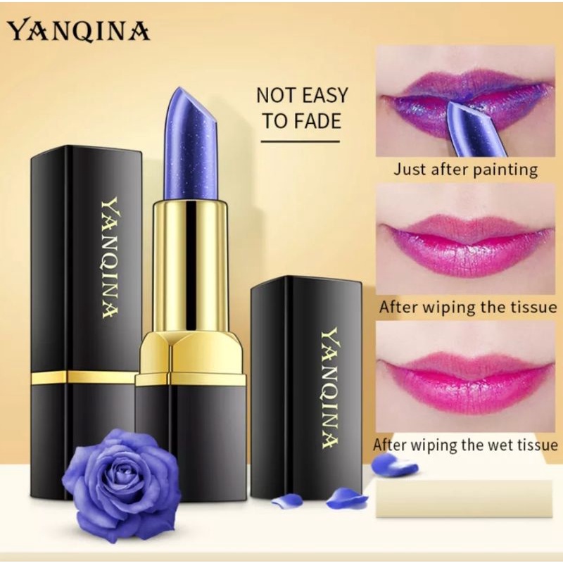 LIPSTICK BERUBAH WARNA BLUE ROSE TIDAK PUDAR TAHAN AIR LIPSTICK PELEMBAB