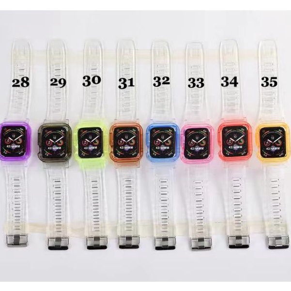 Strap Apple Watch Crystal Clear Soft Silicone Ukuran 38mm/40mm/41mm/ 42mm/44mm/49mm