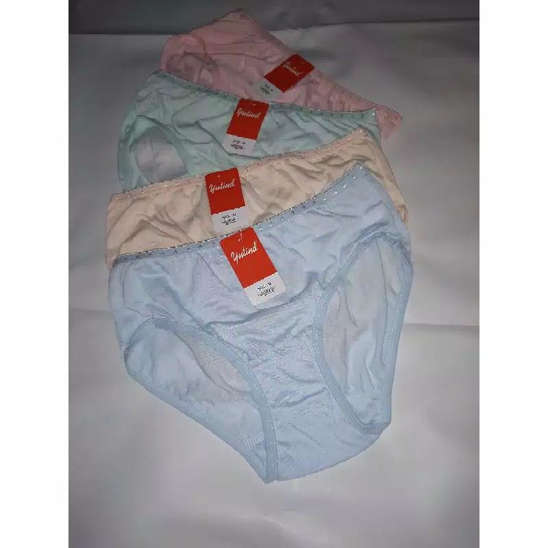 12Pcs Celana Dalam Wanita Yutind Lusinan Polos &amp; Motif