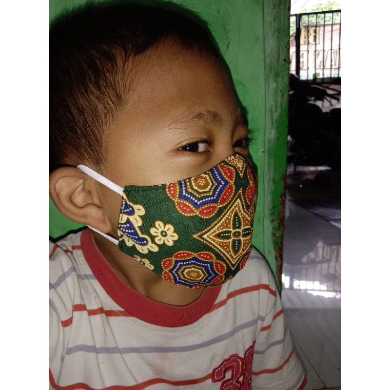 masker batik anak 2lapis