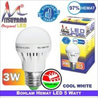 Lampu Bohlam Led 3 Watt Mitsuyama