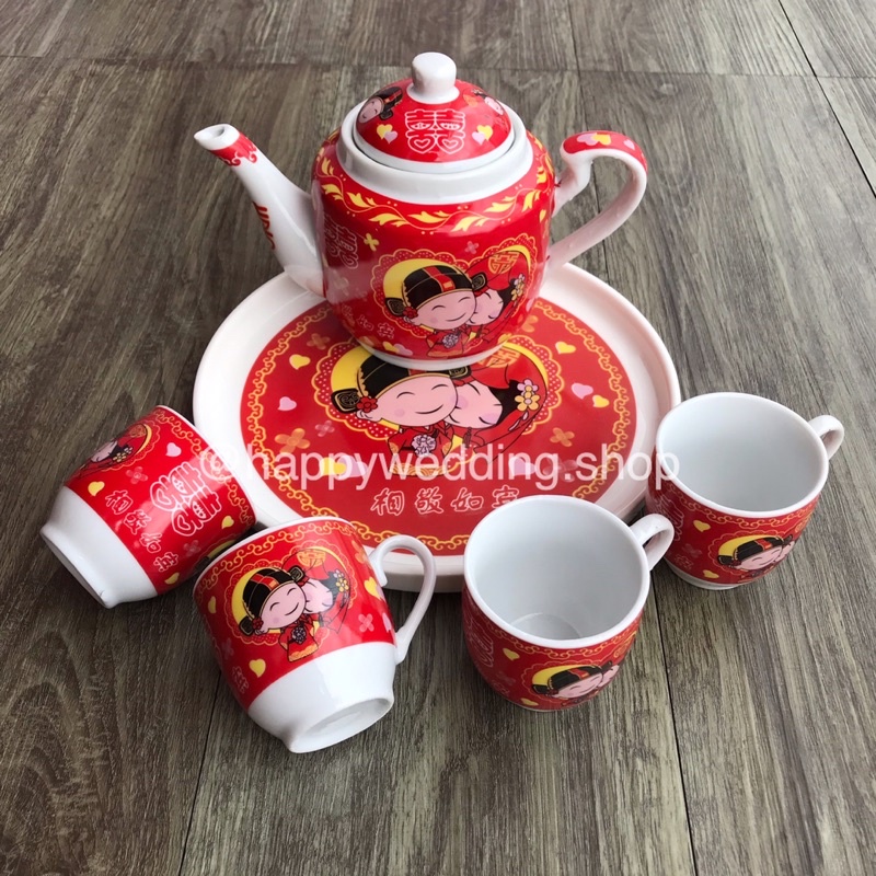 (WS04)Tea Set Wedding Double Happiness / Tea set Tunangan / Sangjit