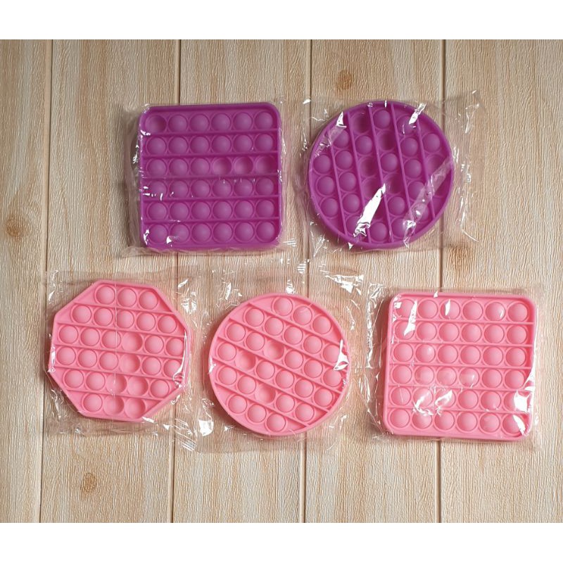 Pop it Glow in the dark octagon / round / square fidget toys mainan anak-2