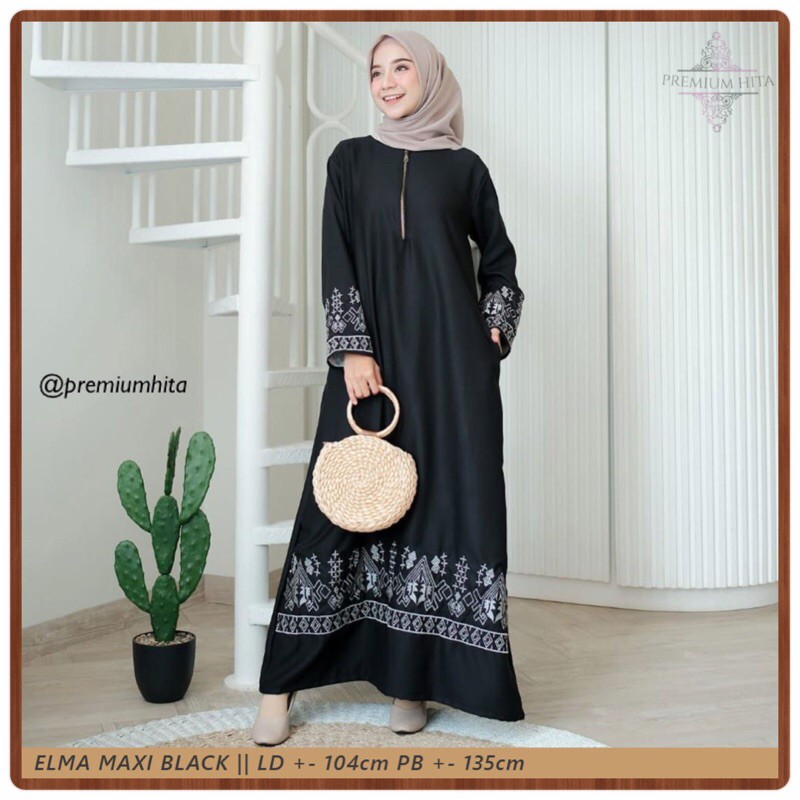 Elma Maxi - Dress Gamis Wolycrepe Wanita
