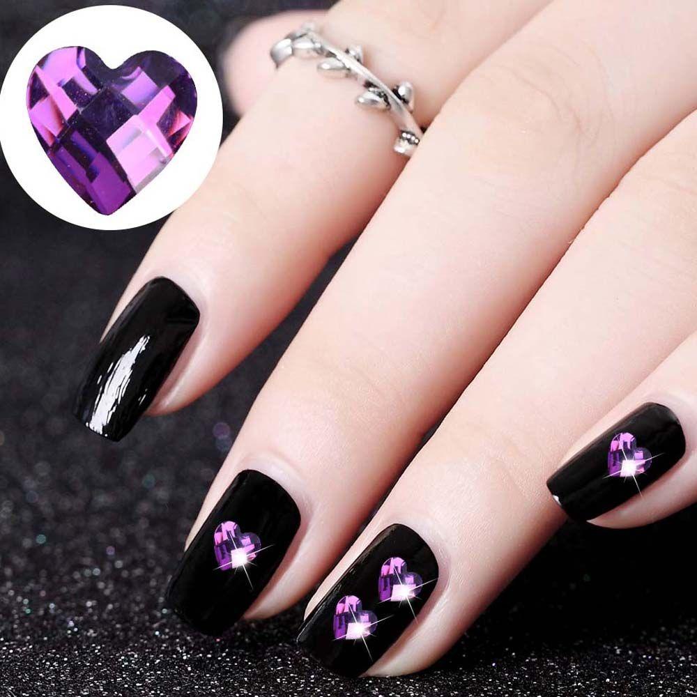 AUGUSTINA Agustina Aurora Nail Art Rhinestones Symphony Fashion Berbentuk Tidak Teratur Cinta Hati Segitiga Hiasan Kuku 3D Perhiasan Kuku