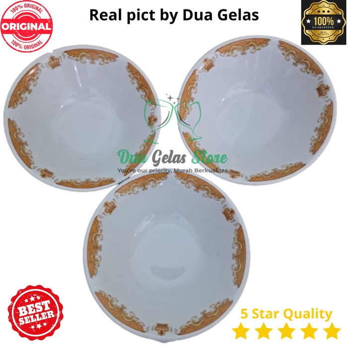Mangkok Mahkota Keramik Bowl 7 Inch Motif Kembang Mahkota Sunbird Sop