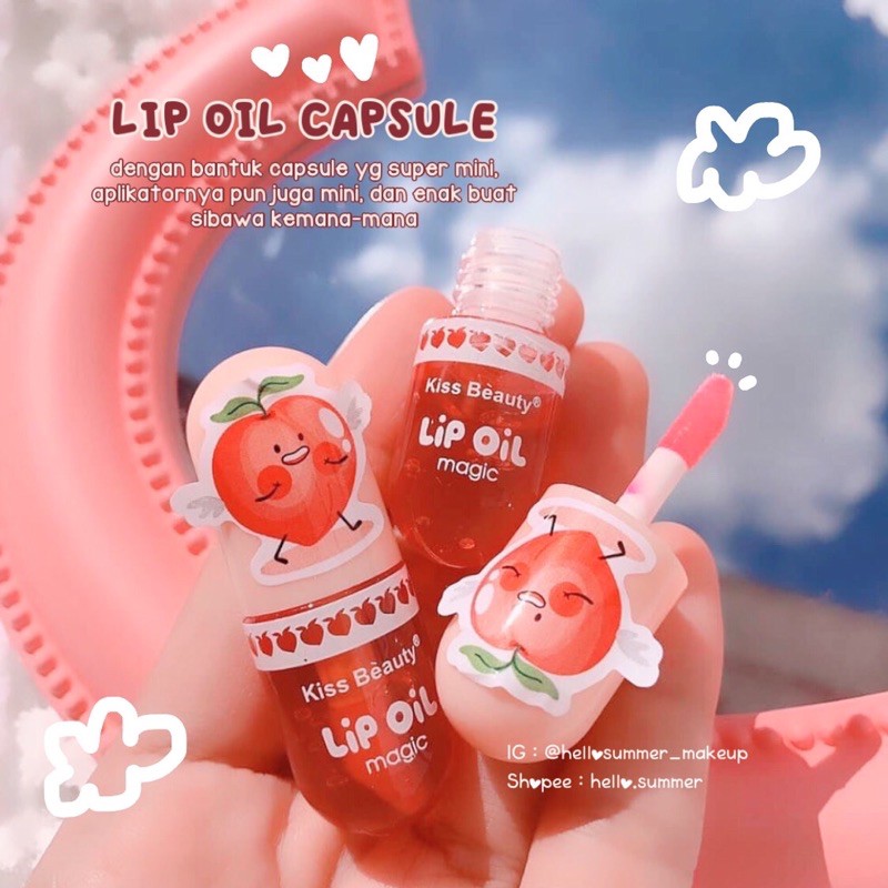 [ORI THAILAND] Kiss Beauty Peach Mini Capsule Magic Lip Oil