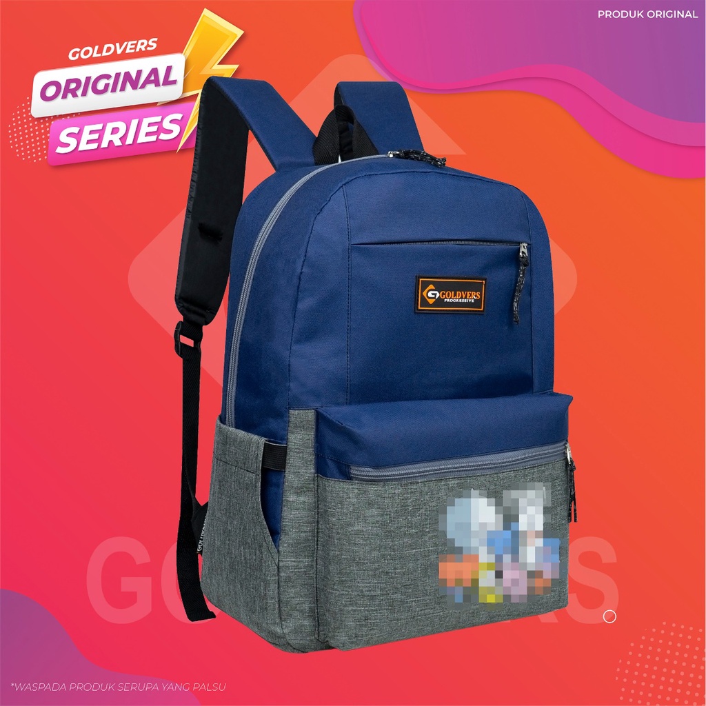 GOLDVERS Ransel Sekolah Anak Laki Laki Perempuan ORIGINAL BackPack TK SD Tas Sekolah Les IMPORT-Biru (Versi Sablon)