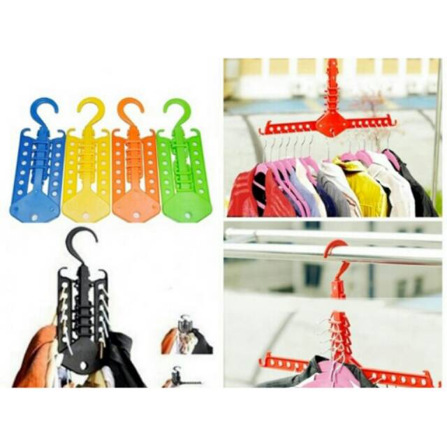 MAGIC HANGER GANTUNGAN BAJU PAKAIAN MULTIFUNGSI PORTABEL COLORFULL