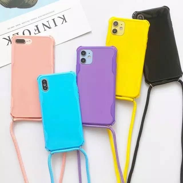 0408 VVV case Iphone 7+ 8+ 7 8 plus lanyard sling case anticrack pastel