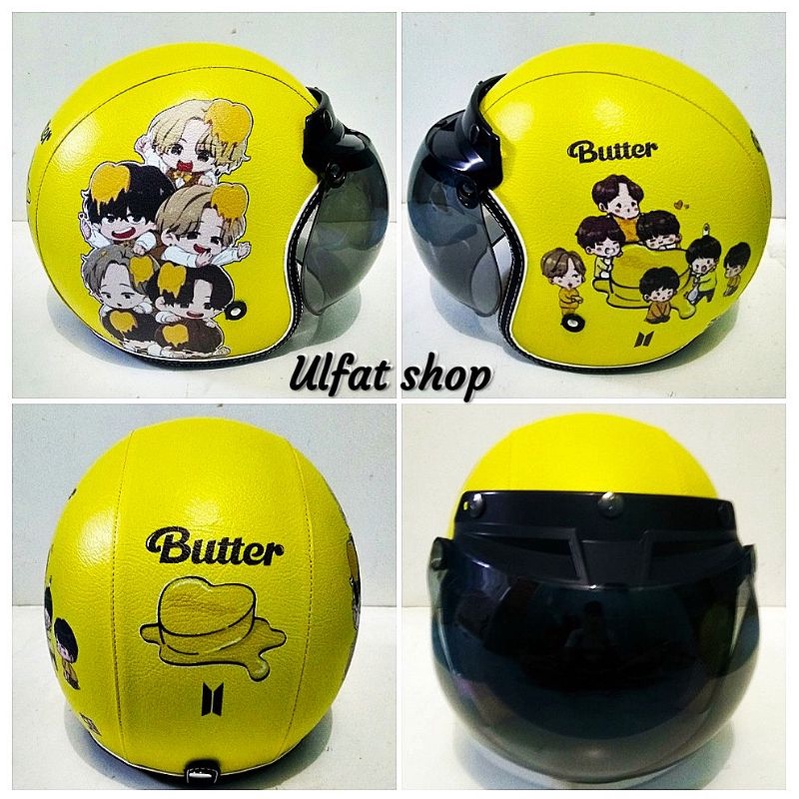 helm bogo retro dewasa motif Butter _ BTS