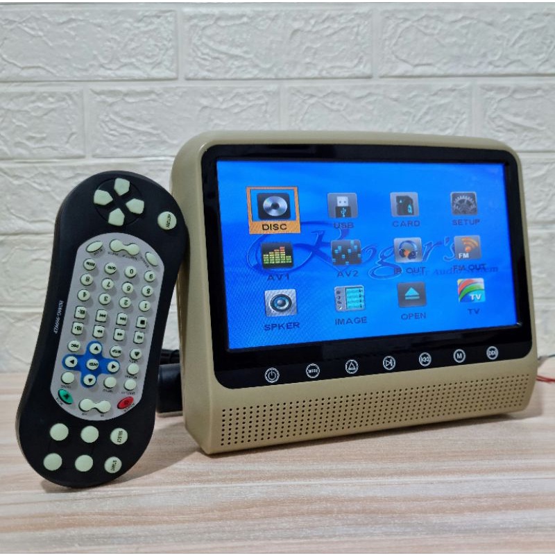 Rogers Headrest Monitor Mobil Layar Sentuh 9 inch DVD MP5 USB SD CARD GAME TV Tuner