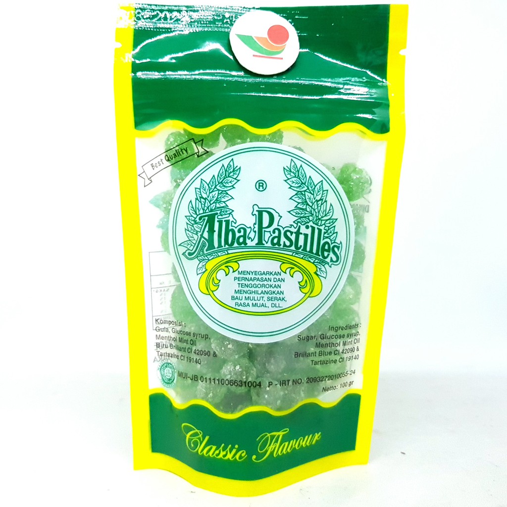 

ALBA PASTILLES PERMEN KAYU PUTIH 100gr | PASTILES MKP KEMASAN PLASTIK REFILL BENTUK KERAS ASLI