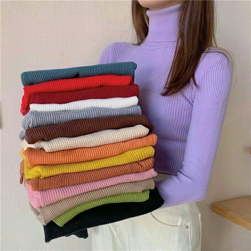 Best seller!! Atasan Rajut Turtleneck wanita/ baju rajut / atasan rajut