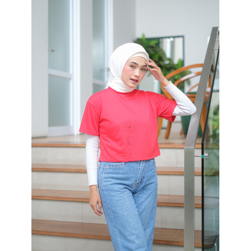 Promo Baju atasan wanita terbaru Kaos Crop Top Wanita COTTON FLOWERS | Atasan Crop CEWEK