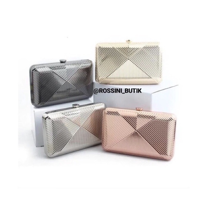 ROSSINI-TAS PESTA WANITA/CLUTCH PESTA/TAS PESTA 9073 - Silver