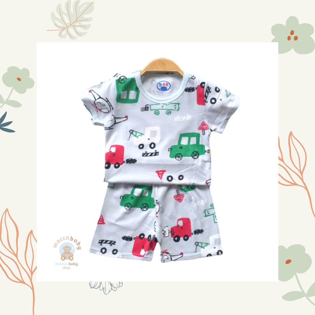 MBSS - Setelan Bayi Pendek FULLPRINT KL / Baju Anak Unisex Setelan Pendek Anak / Baju Bayi Import A124