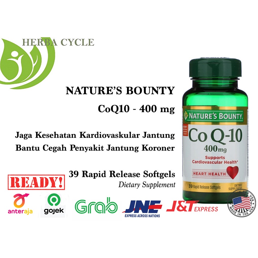 Nature Bounty CoQ10 400mg 39Soft Kesehatan Jantung Kardiovaskular USA