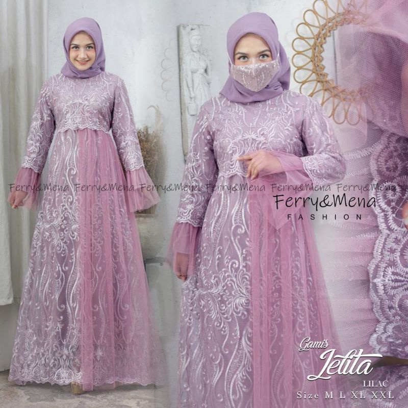 Realpict gamis jelita//gamis tulle terbaru//gamis kekinian