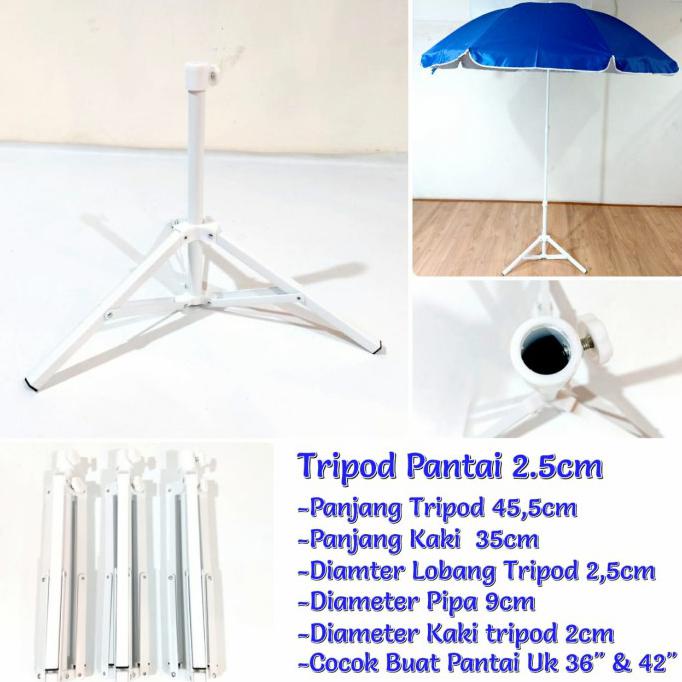 Cantik Kaki Tripod Payung Pantai Ukuran Besar Dan Ukuran Kecil - 3.3Cm Besar Terlaris