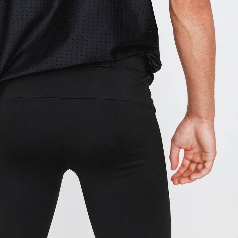 KALENJI Celana Panjang Ketat Legging Hangat Olahraga Lari Pria - Hitam