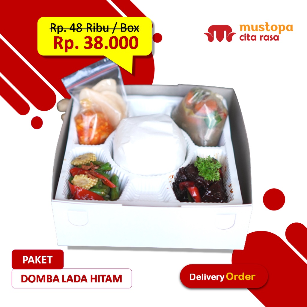 

Nasi Kotak - Kambing / Domba Masak Lada Hitam