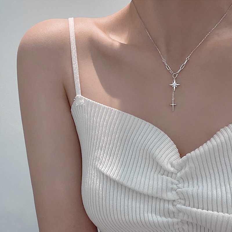 2022 Kalung Rantai Dengan Liontin Bintang Warna Permen Untuk Wanita