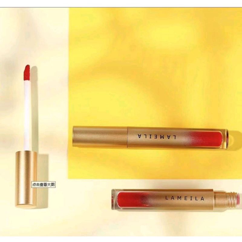 Lipstik Matte/Lipgloss/Lipglaze Lameila waterproof Gold Edition