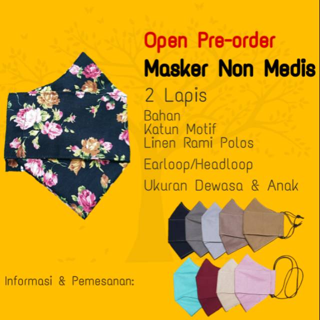 Masker Kain 3D Masker Origami 2 Ply Earloop Headloop Knitchet