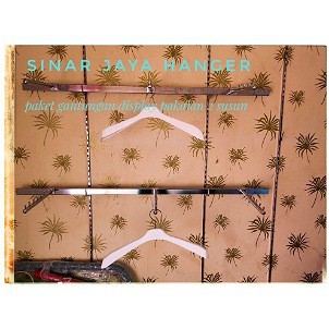 Paket gantungan display pakaian 2 susun