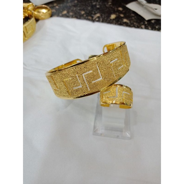 gelang set cincin emas penang asli mirip emas murni