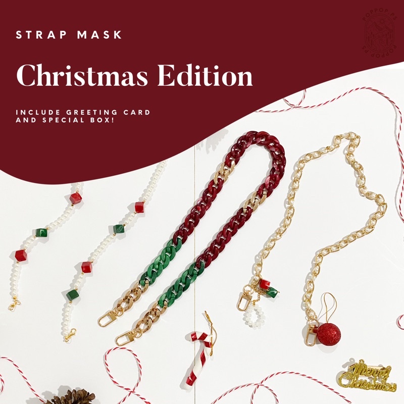 Joyful Strap Mask Christmas Edition, Hampers Natal, Tali Masker | POPPOP.PS