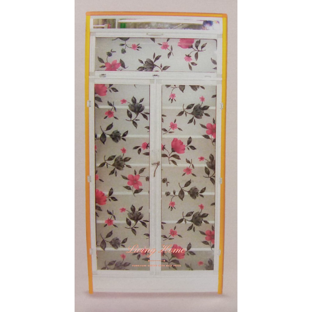 Lemari Rak Sepatu Jumbo 2 Pintu Laci Aluminium Kaca