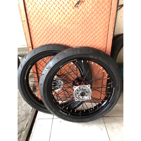 rakitan roda supermoto klx ban set supermoto klx atau velg set SUPEMOTO klx semi cacing
