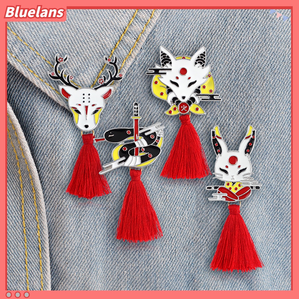 Bluelans Bros Pin Enamel Unisex Desain Rusa Rubah Kelinci Rumbai Untuk Jaket Denim