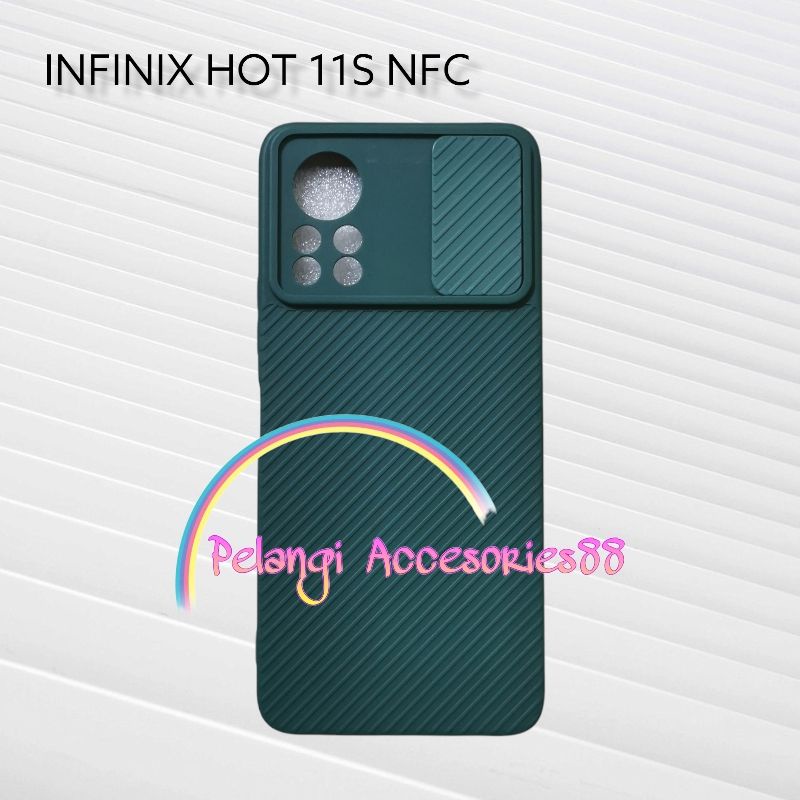 CASE INFINIX HOT 11S NFC SOFTCASE SLEDING WARNA WARNI - POLOS NON SLOT CARD