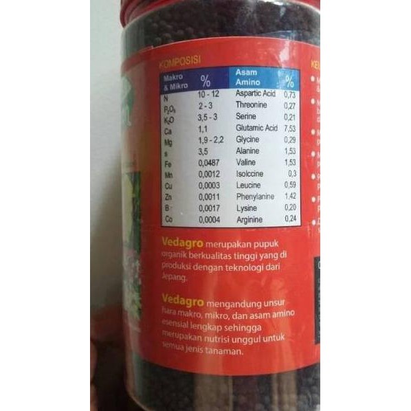 ♕ Pupuk organik VEDAGRO pemacu pembungaan&pembuahan 900gr ➷