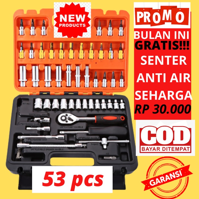 KUNCI Konci Ring Shock SOK Pas SOCKET SET 53 pcs